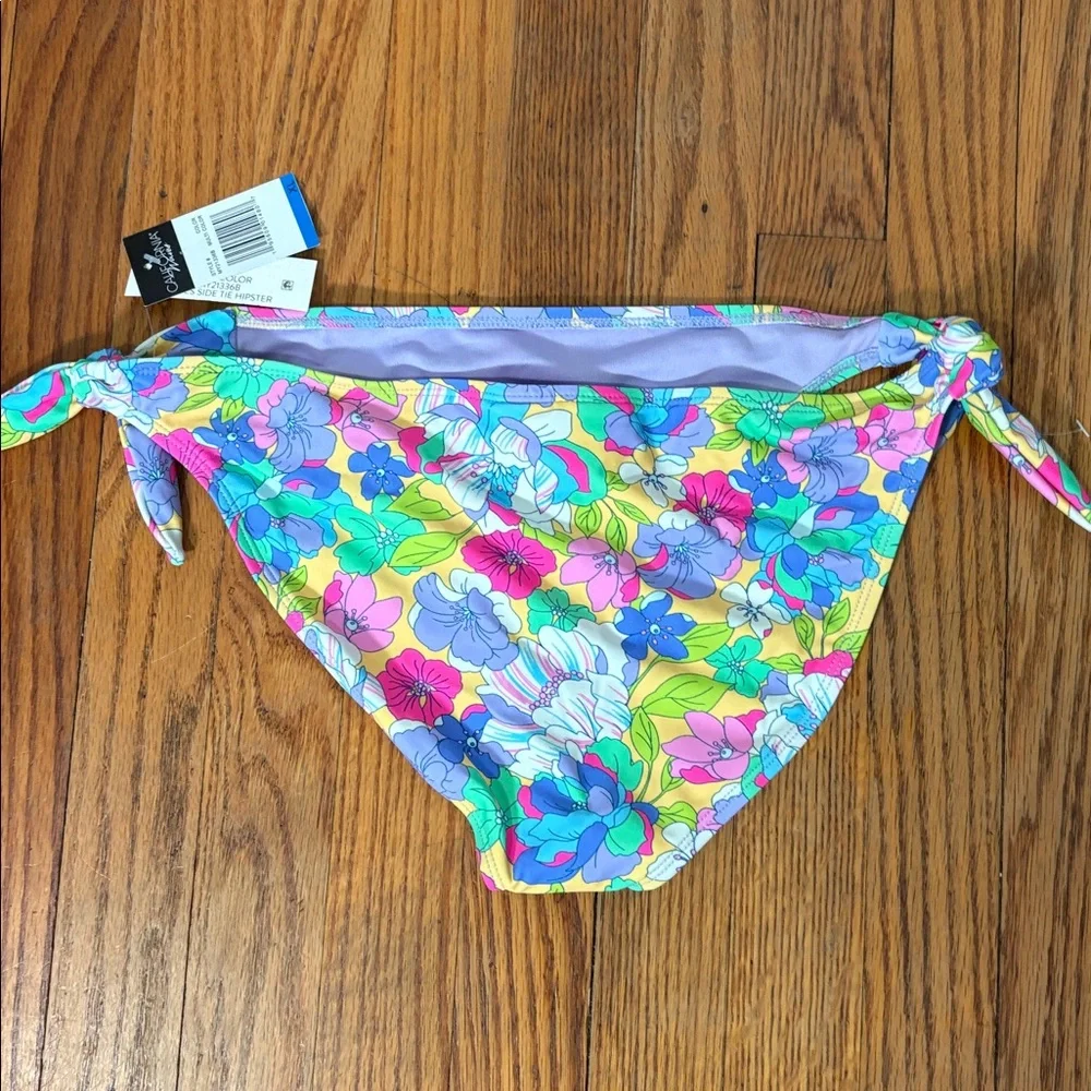 California Waves Side Tie Floral Bikini top size XL‎ NWT